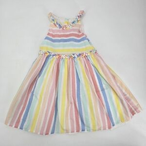 Gillian's Closet Colorful Striped Kids Dress Size 6